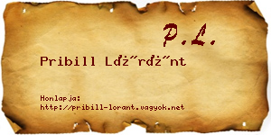 Pribill Lóránt névjegykártya
